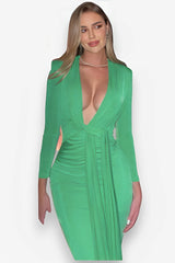 slim hip-covering mid-length dress