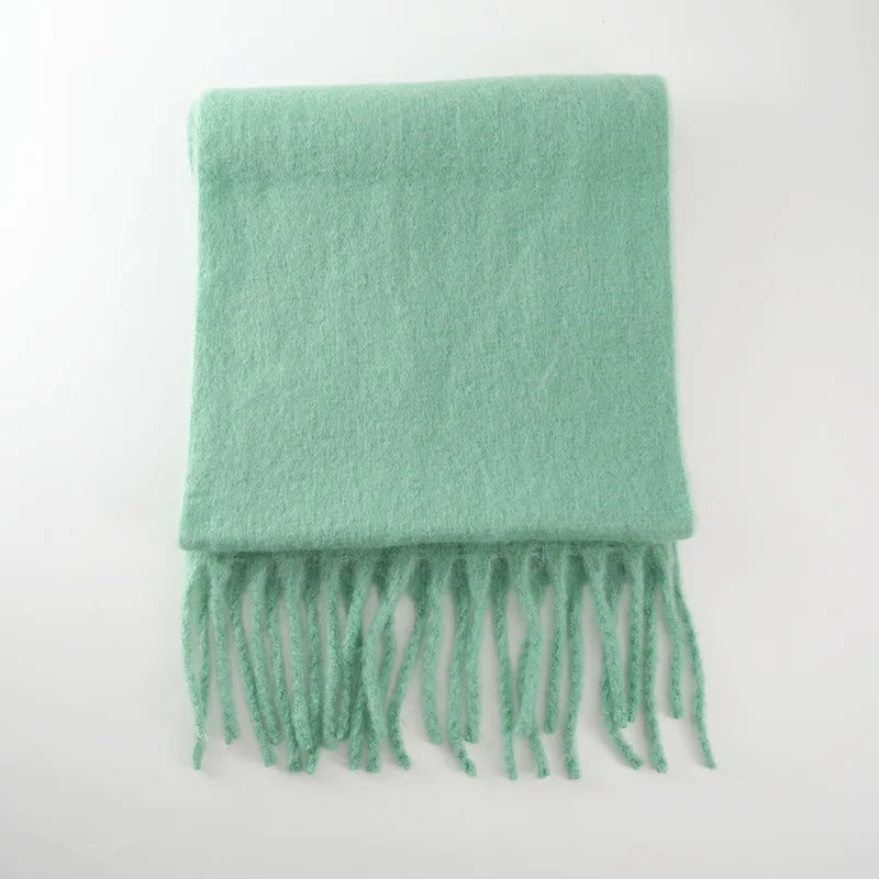 Cashmere Scarves for Women - Thick and Warm Muffler with Tassel Detail