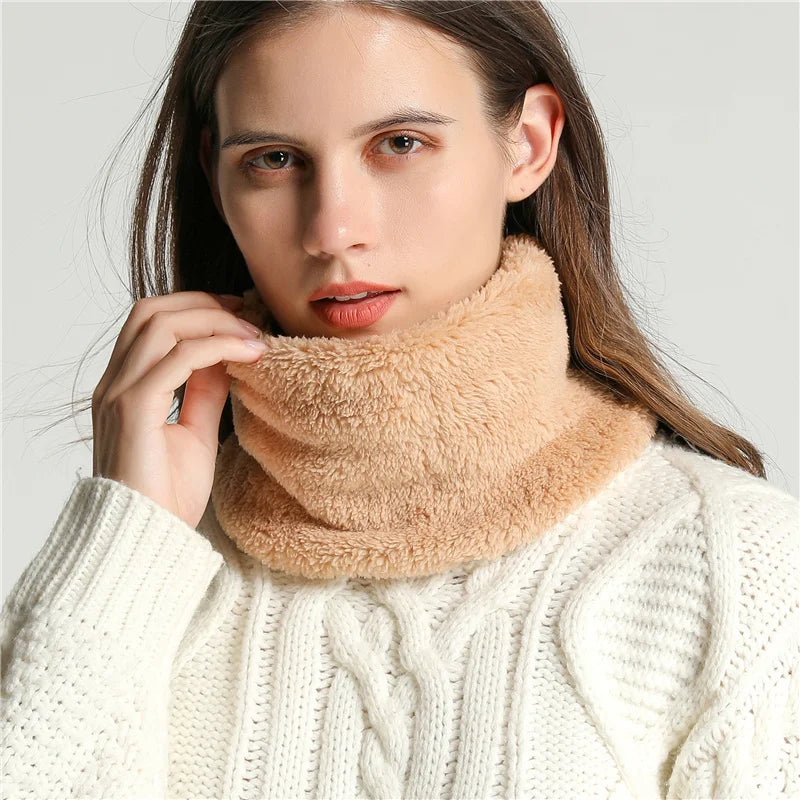 Cashmere Warm Color Ring Plush Thick Outdoor Sports Neckerchief Muffler Scarf Camle Scarfs-L