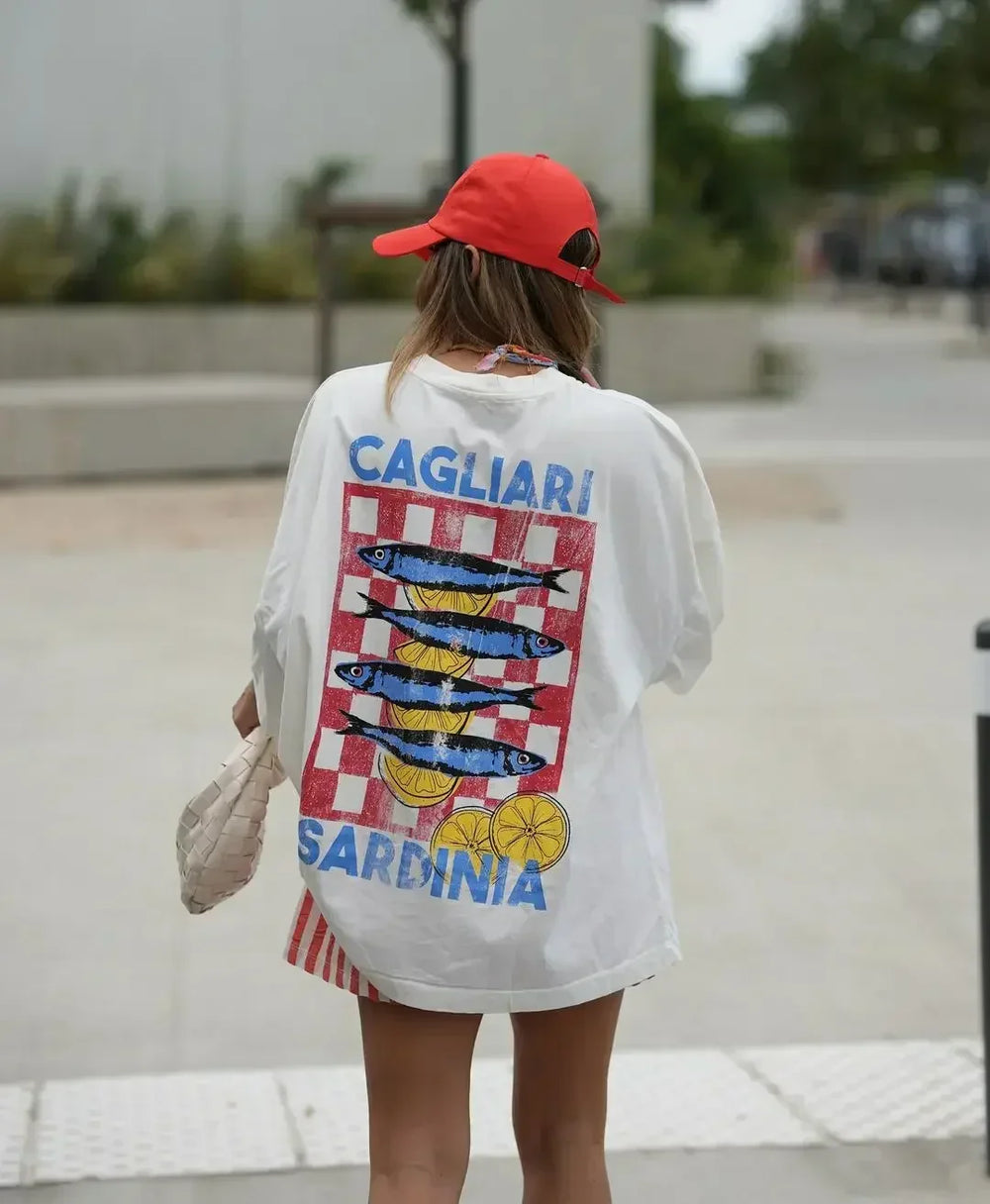 Casual Fish Y2K Graphic T-shirt t-shirt-250223