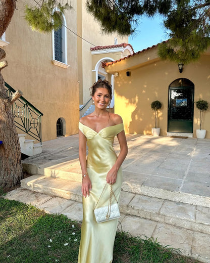 Satin Backless Maxi Dress
