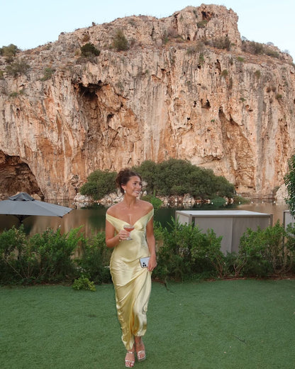Satin Backless Maxi Dress