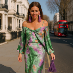 Nancy | Elegant Maxi Dress With Detachable Scarf