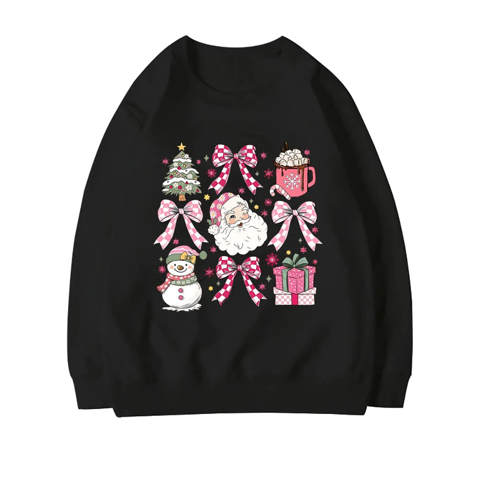 Coquette Christmas Santa Sweatshirt - Holiday Hoodie Black 2 / S Hoodies-L