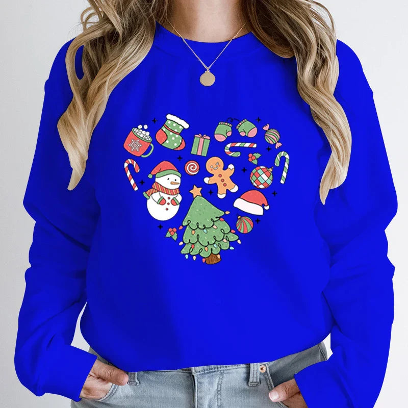 Heart Tree Snowman Christmas Hoodie