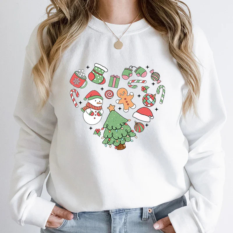 Heart Tree Snowman Christmas Hoodie