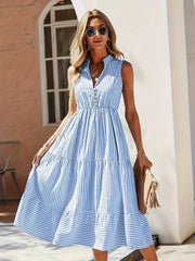 Daisy | Striped Sleeveless Dress