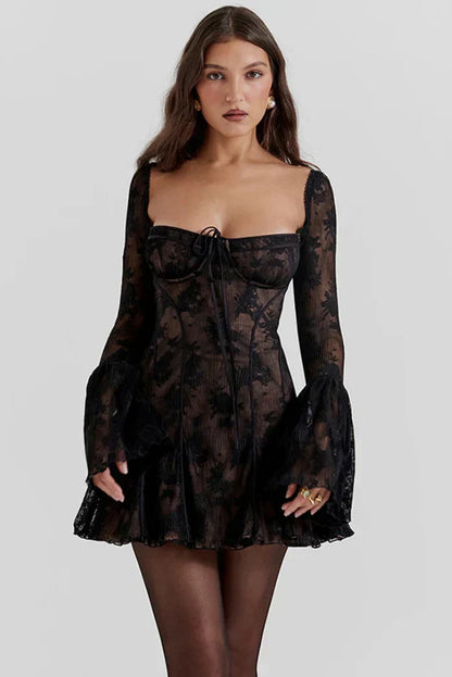 Long Lace Short Dress