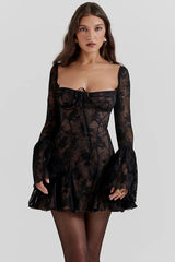 Long Lace Short Dress