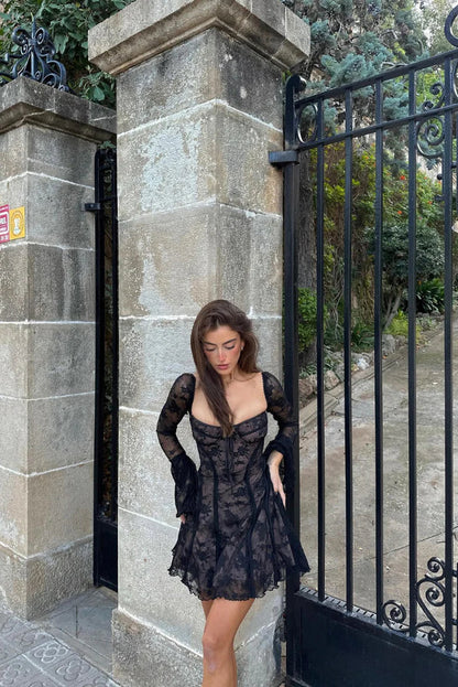 Long Lace Short Dress