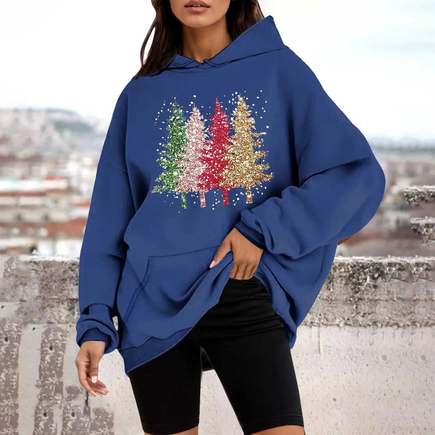 Christmas Tree Crewneck Pullover Hoodie - Autumn Collection