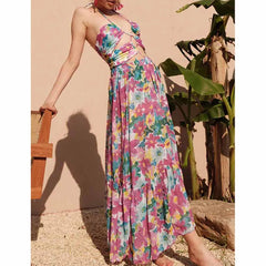 Printed Cutouts Tie One Piece Swimsuit onepiece-250223