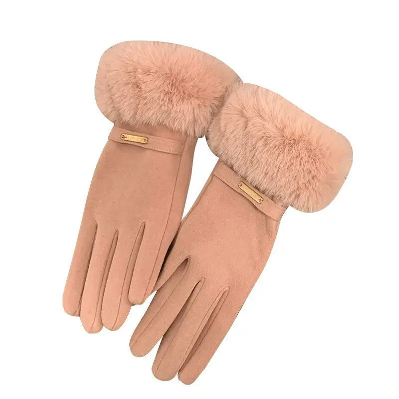 Autumn Winter Furry Warm Full Finger Outdoor Sport Cycling GlovesChristmas Cute Furry Warm Full Finger Outdoor Sport Cycling Gloves