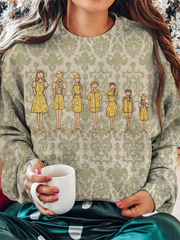 Elegant Casual Loose Round Neck Outdoor Autumn Winter Christmas Tree Hoodie Yellow / Xxs Hoodies-L