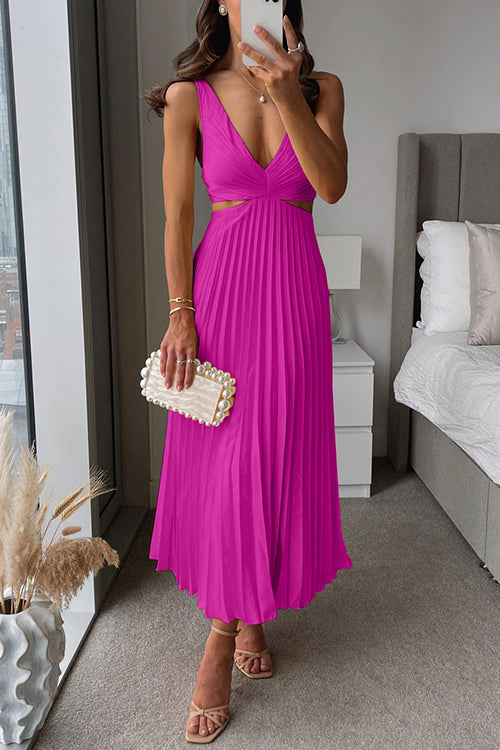 Cut Out Waist Sleeveless Maxi Dress