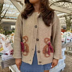 Santa Snowman Embroidery Cardigan Cardigan-241208