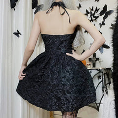 Jacquard Gathered Small Dress