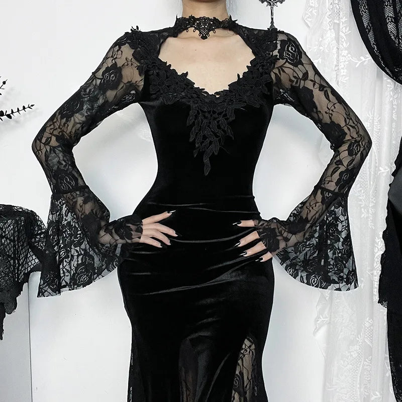 Antique Lace Trumpet Slim Midi Attire