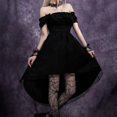 Mesh Tailcoat Midi Dress Black / S