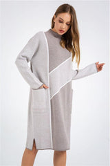 Winter Thick Big Plaid Knitted Pullover Dress
