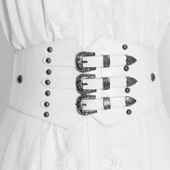 Puff Sleeve Ruffled Waist V Neck Dress