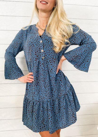 Long Sleeve Dotted Dress
