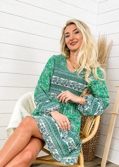 V Neck Bohemian Dress
