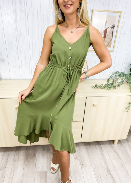 Tie Waist Hem Dress
