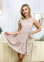 High Neck Floral Dress