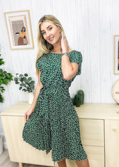 Ditsy Floral Pleated Dress