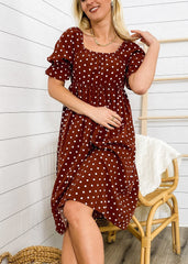 Polka Puff Sleeve Dress