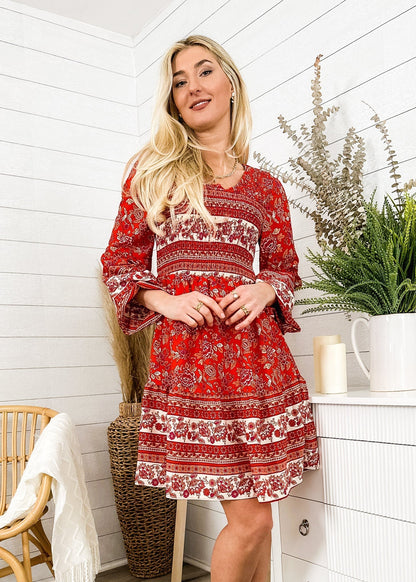 V Neck Bohemian Dress