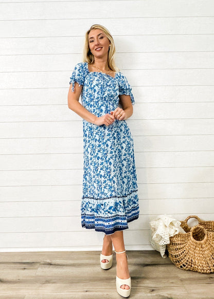 Sleeve Boho Print Dress