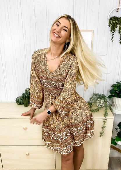 V Neck Bohemian Dress