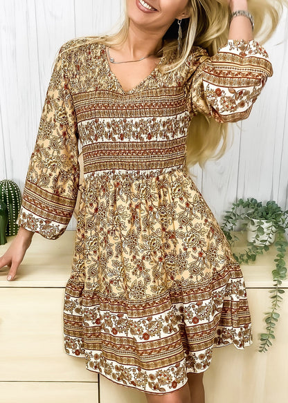 V Neck Bohemian Dress