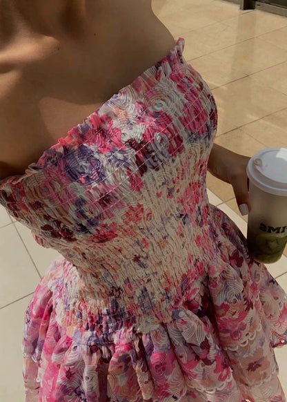 Strapless Floral Dress