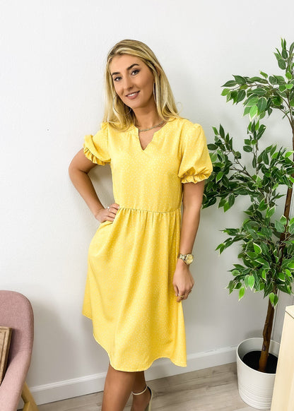 V Polka Dot Dress