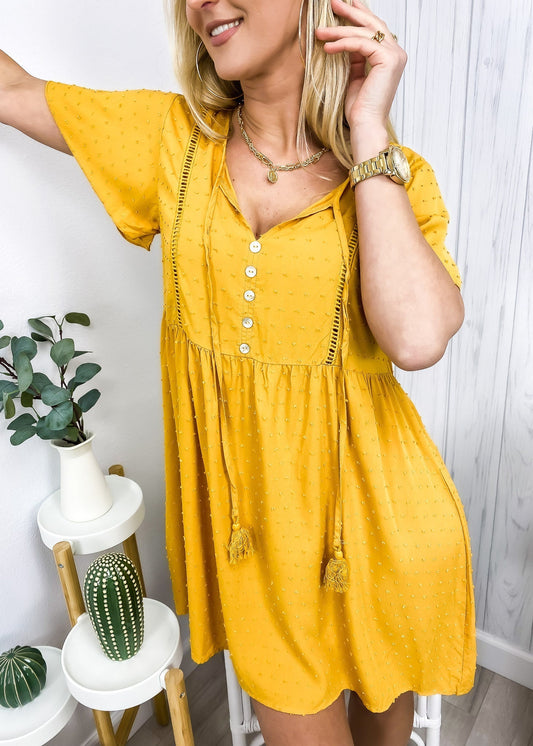 Tie Neck Swiss Summer Dress