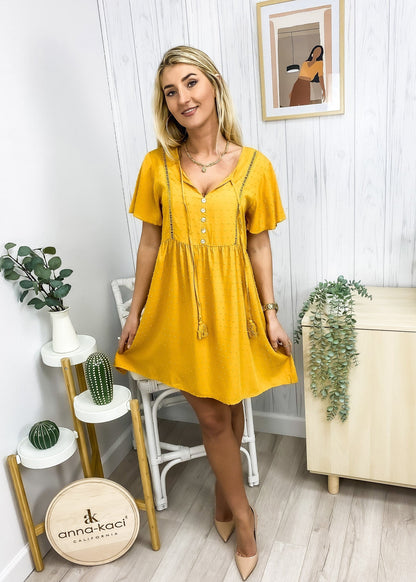 Tie Neck Swiss Summer Dress