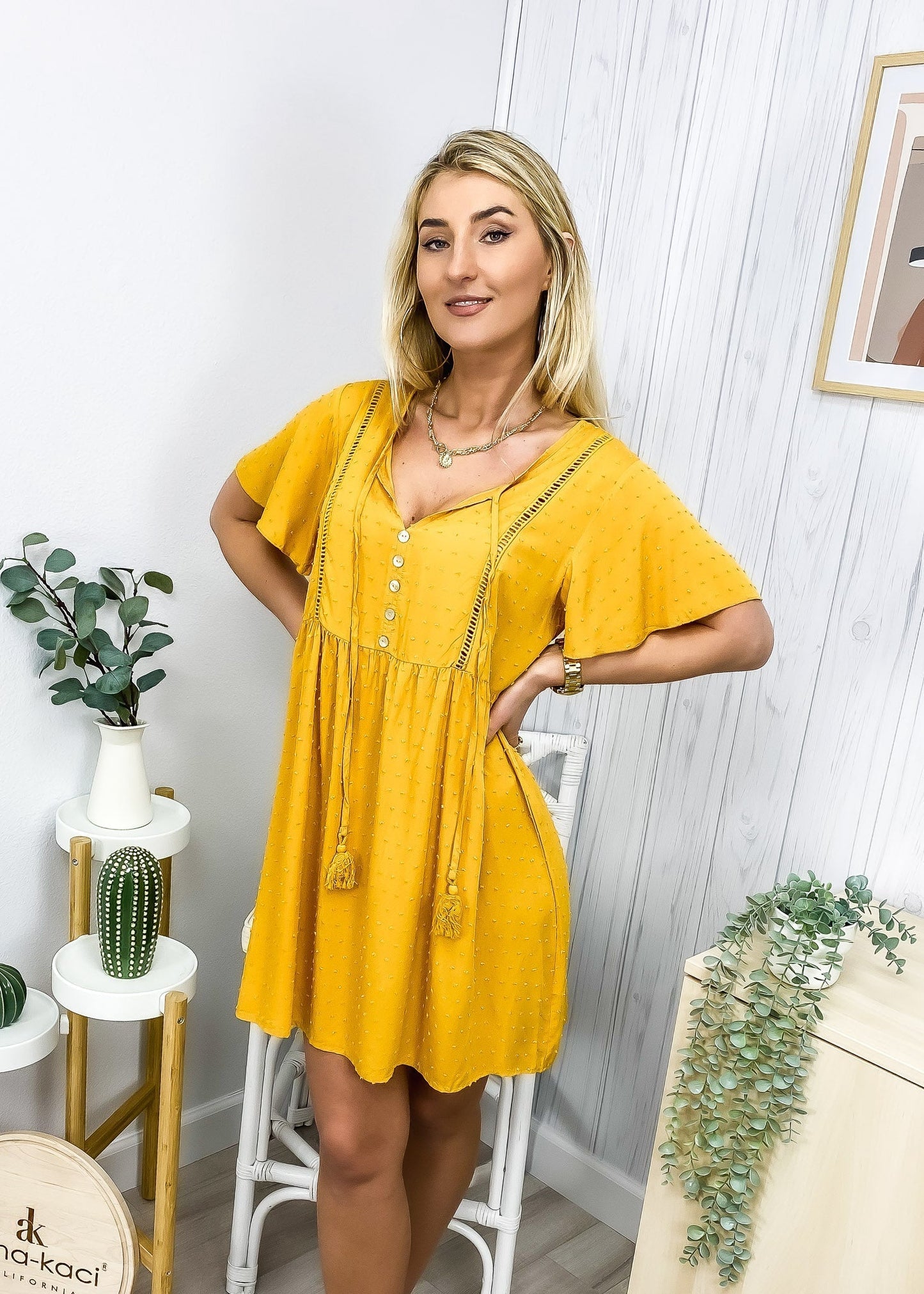 Tie Neck Swiss Summer Dress