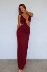 It Feels Wrong Maxi Dress Burgundy