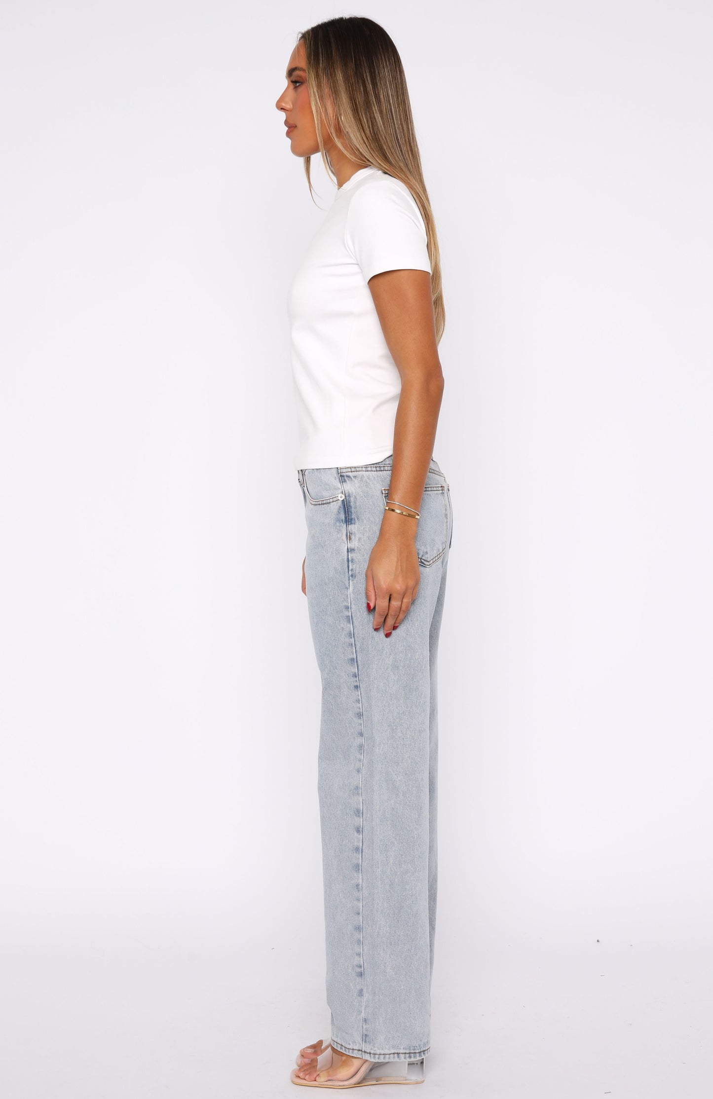Zara Low Rise Straight Leg Jeans Light Blue