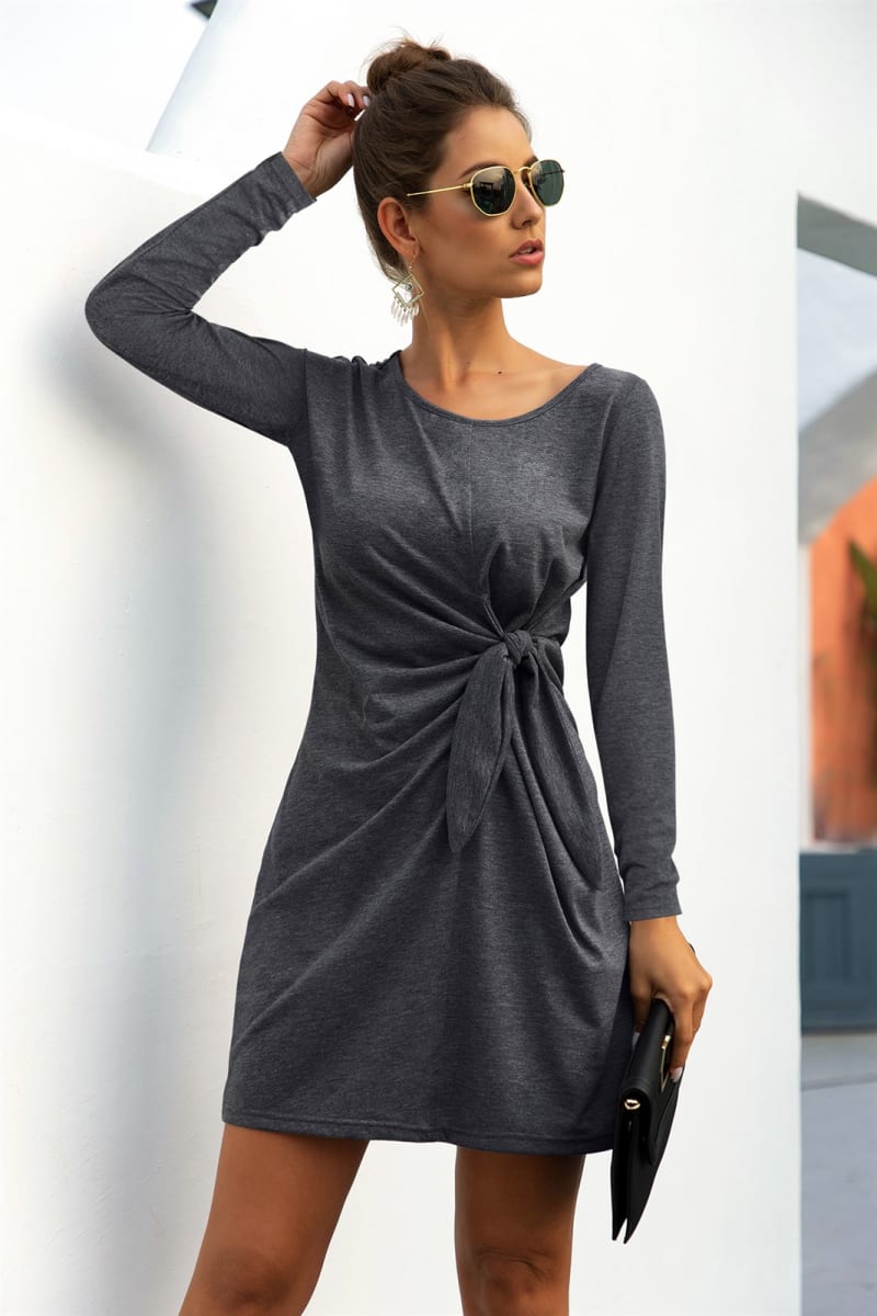 Color Twist Knot Dress