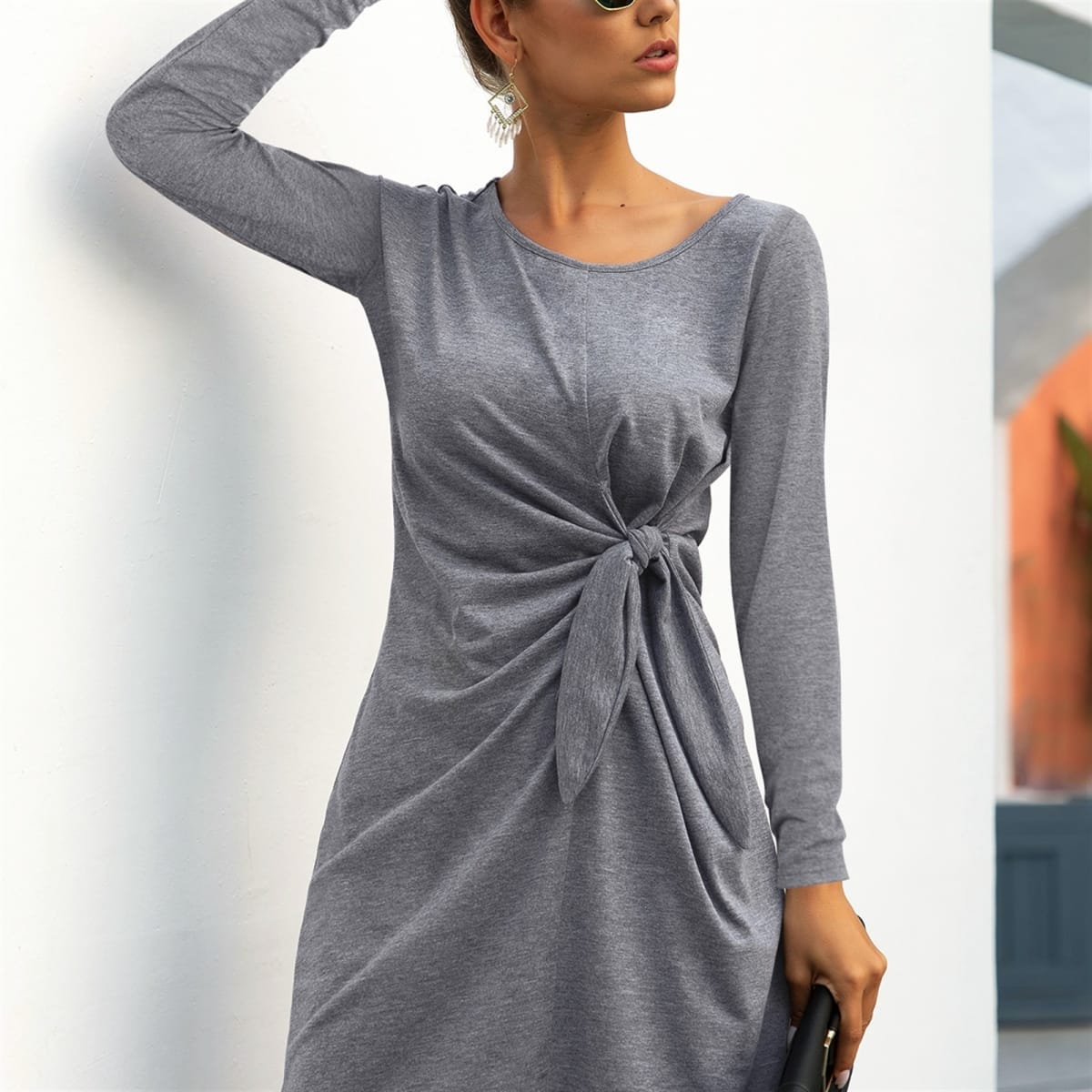 Color Twist Knot Dress