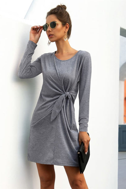 Color Twist Knot Dress
