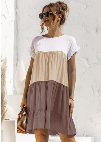 Colored With Ruffles Dress