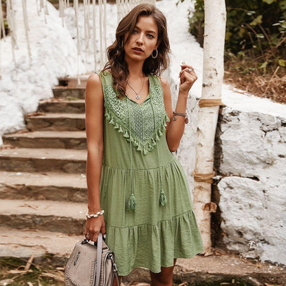 Go the Flow Ruffle Tunic Dress
