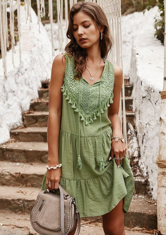 Go the Flow Ruffle Tunic Dress
