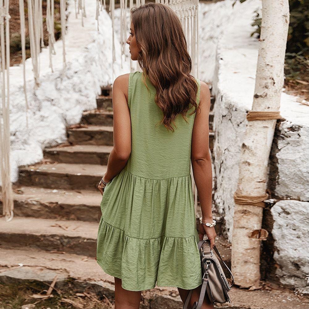 Go the Flow Ruffle Tunic Dress
