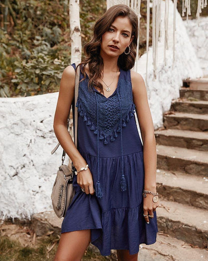 Go the Flow Ruffle Tunic Dress